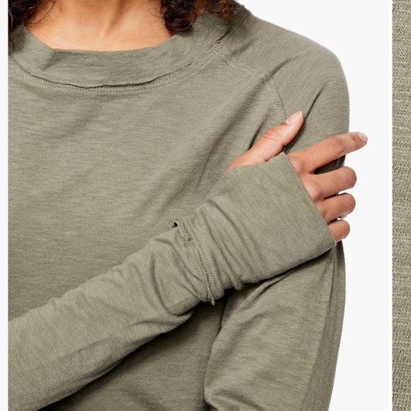 FREE PEOPLE ARDEN LONG TUNIC TEE WASHED UP GREEN LARGE - Picture 2 of 4